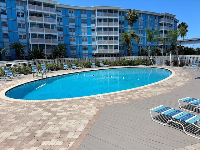 view of pool featuring a patio area