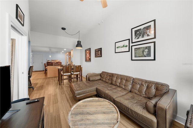 living room featuring light hardwood / wood-style flooring