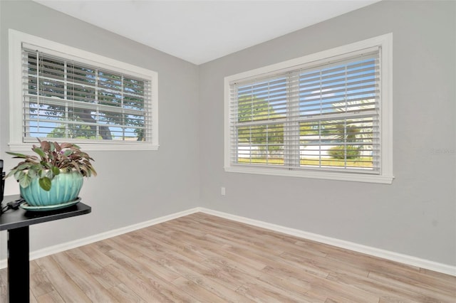 empty room featuring light hardwood / wood-style floors