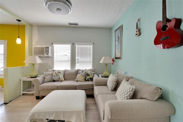 living room featuring hardwood / wood-style flooring