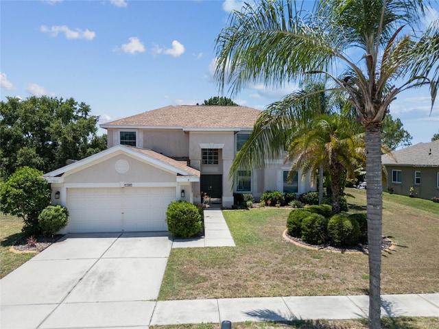 view of front of house with a front lawn