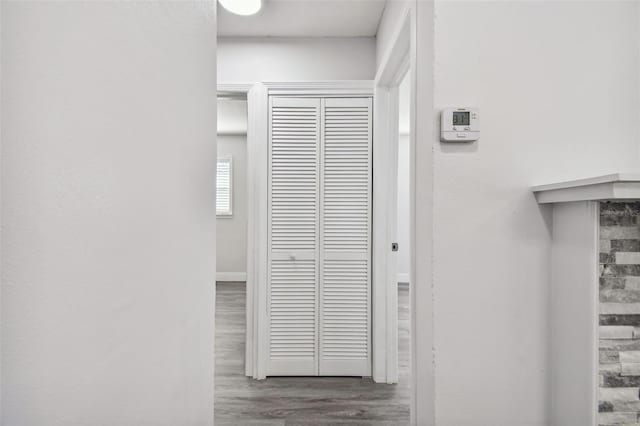 hallway featuring light hardwood / wood-style floors