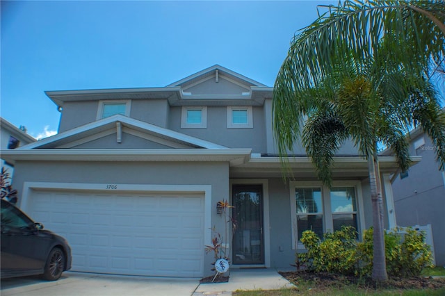 view of front of home with a garage