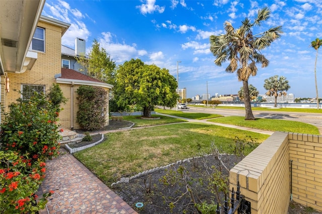 view of yard featuring fence