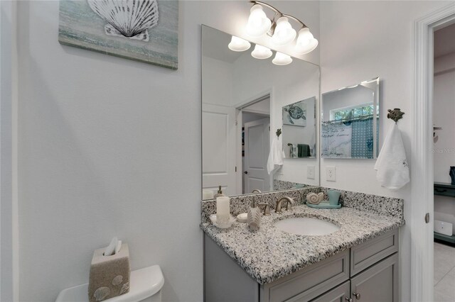 bathroom featuring toilet and vanity