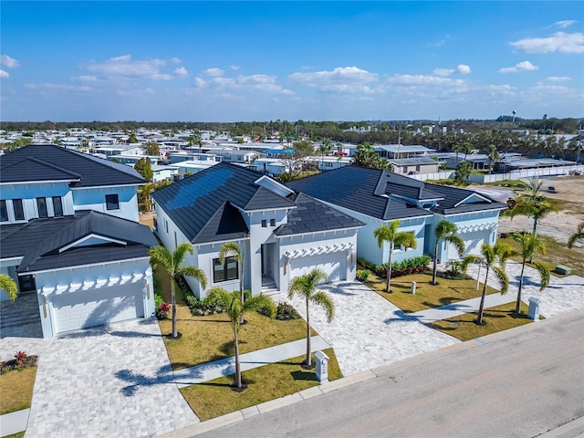 drone / aerial view with a residential view