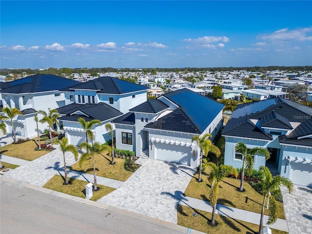 aerial view with a residential view