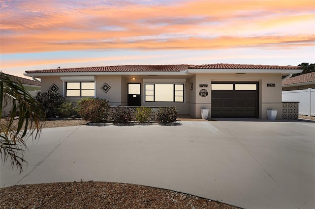 view of front of home featuring a garage