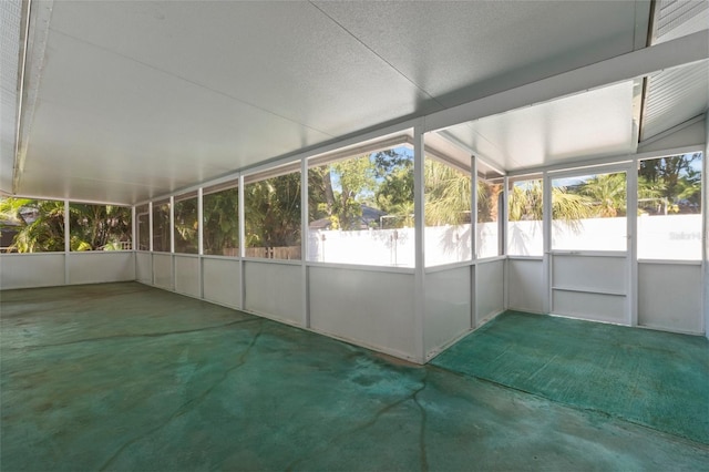 view of unfurnished sunroom