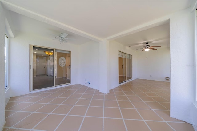 view of patio with a ceiling fan