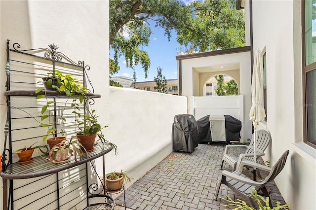 view of patio with grilling area