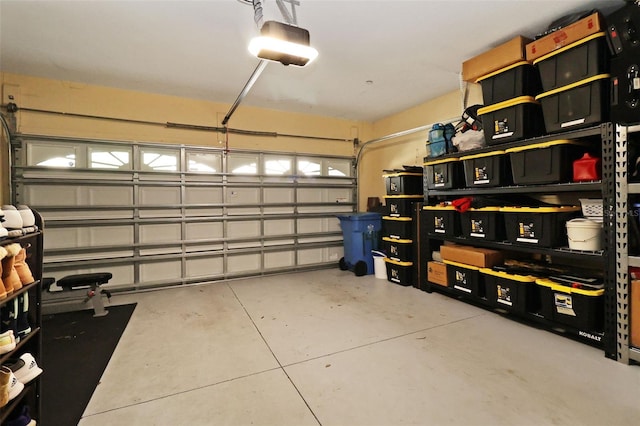 garage featuring a garage door opener