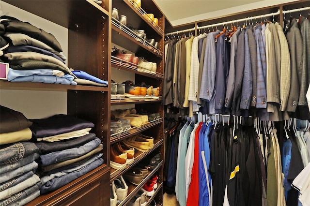 view of walk in closet