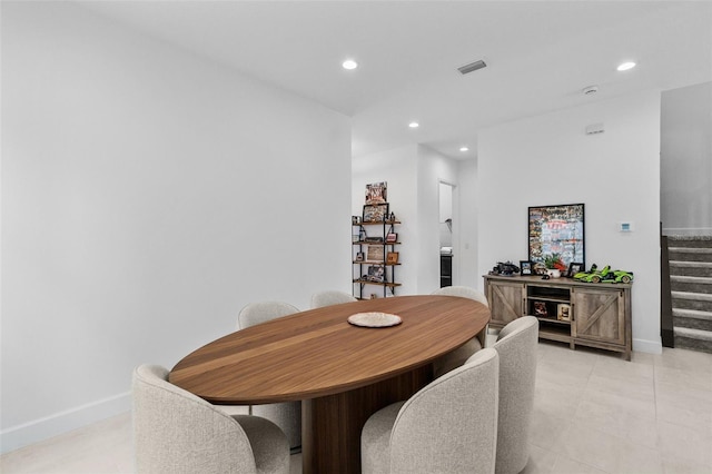 dining room featuring light tile patterned floors