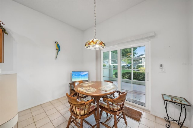 dining room with light tile patterned floors