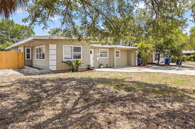 view of single story home