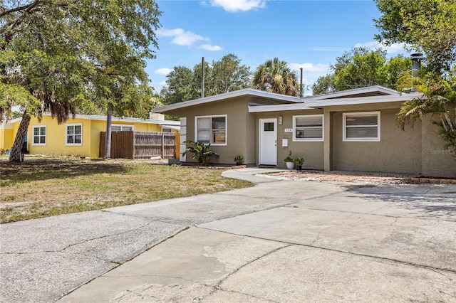 view of single story home