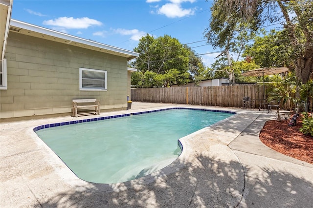 view of pool featuring a patio