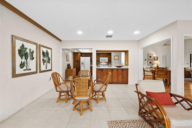 view of tiled dining room