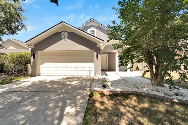 view of front facade with a garage