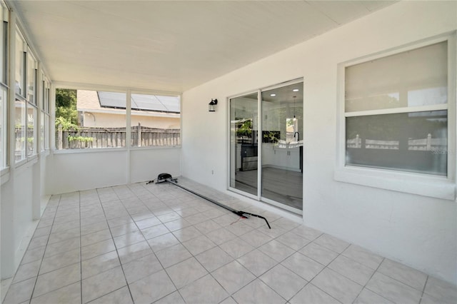 view of unfurnished sunroom