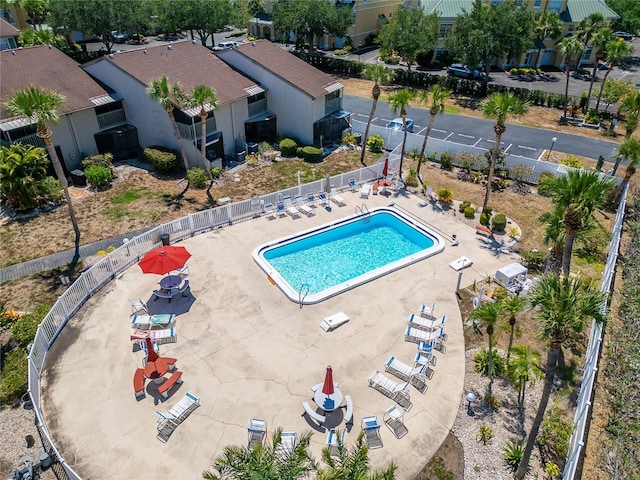 view of pool featuring a patio