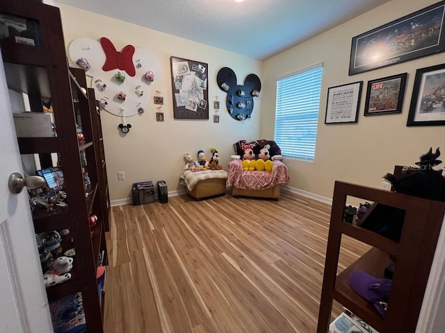 bedroom with wood-type flooring