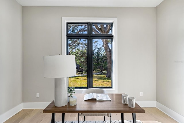 office featuring light wood-type flooring