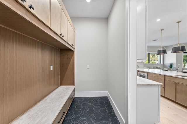 mudroom with sink