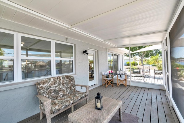 view of sunroom