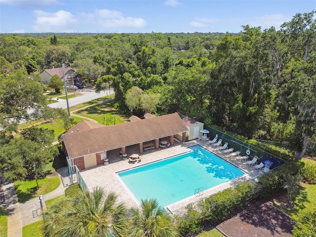 view of pool featuring a patio area