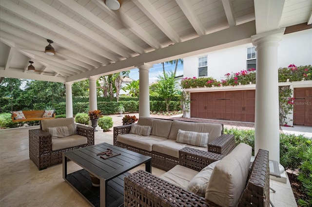 view of patio featuring outdoor lounge area