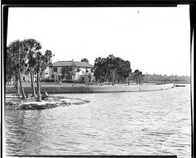 exterior space featuring a water view