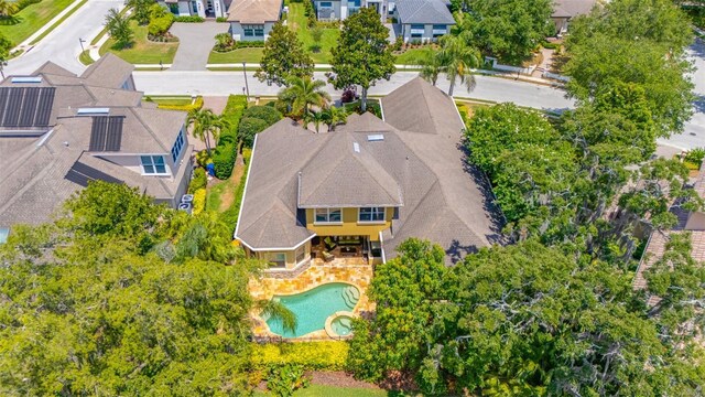1227 Toscano Dr, Trinity, FL 34655 - aerial view of residential area featuring a pool