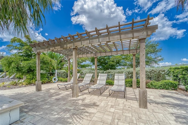 view of patio with a pergola