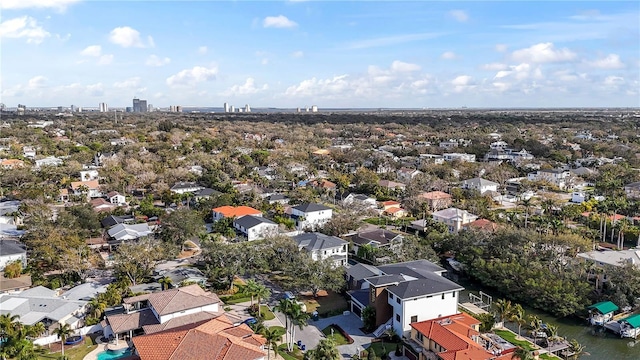 birds eye view of property with a residential view