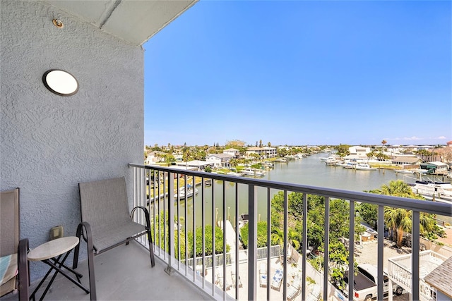 balcony with a water view