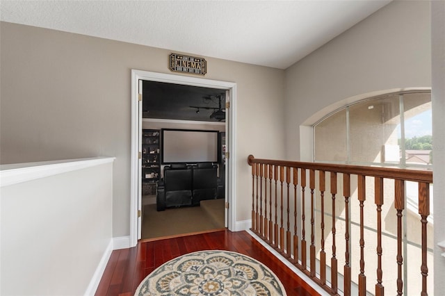 corridor featuring dark hardwood / wood-style floors