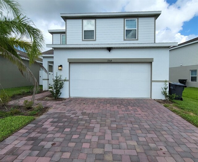 view of property with a garage