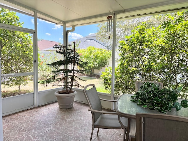 view of unfurnished sunroom