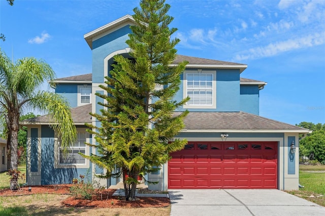 front facade with a garage