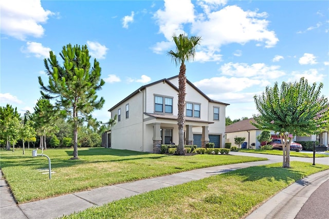 view of front of house with a front lawn