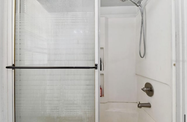 bathroom featuring bathtub / shower combination