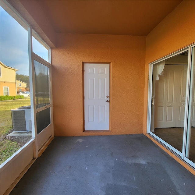 view of unfurnished sunroom