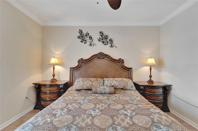 2628 River Bend Dr, Ruskin, FL 33570 - bedroom with hardwood / wood-style flooring and ornamental molding
