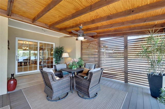 2628 River Bend Dr, Ruskin, FL 33570 - deck with ceiling fan