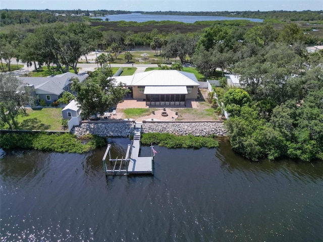 2628 River Bend Dr, Ruskin, FL 33570 - drone / aerial view featuring a water view