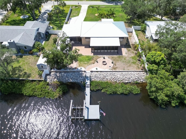 2628 River Bend Dr, Ruskin, FL 33570 - bird's eye view featuring a water view