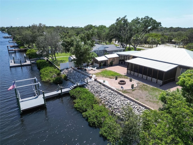 2628 River Bend Dr, Ruskin, FL 33570 - birds eye view of property with a water view