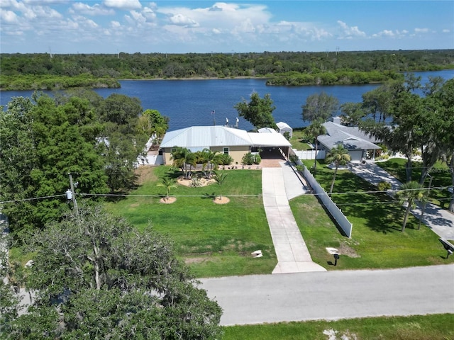 2628 River Bend Dr, Ruskin, FL 33570 - bird's eye view with a water view